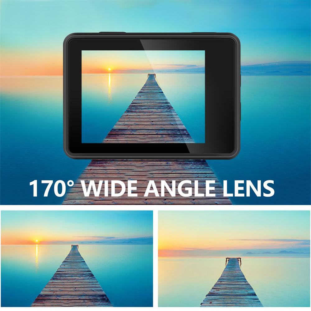 Máy ảnh hành động mũ bảo hiểm Ultra HD 4K 60fps 170D 24MP 2.0 LCD EIS WiFi 30M Điều khiển từ xa không thấm nước ngoài trời