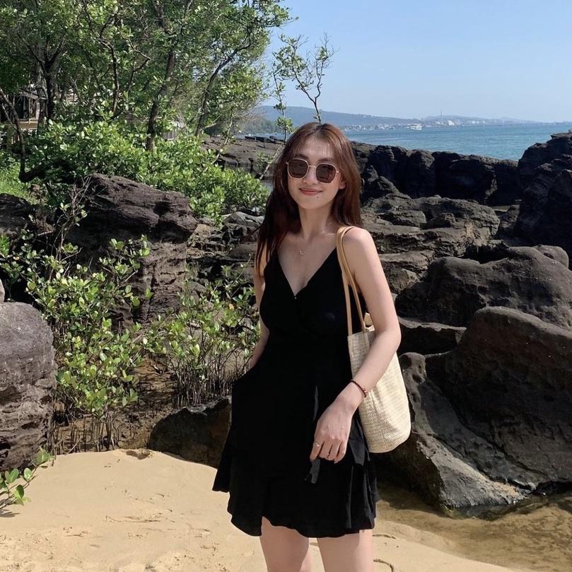 JUM ĐEN HAI DÂY ĐẮP CHÉO NGỰC CÓ BO CHUN SAU THOẢI MÁI - JOEY JUM