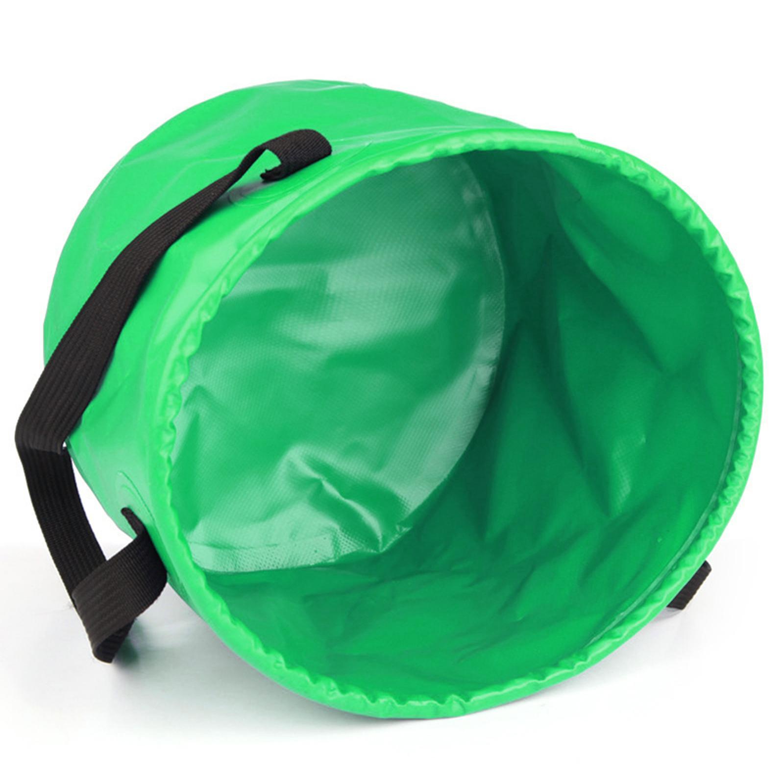 Portable Collapsible Bucket Folding Multifunctional Wash Basin for Camping Green