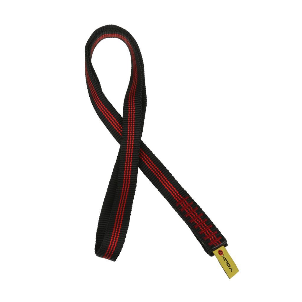 60cm Polyester Rock Tree Climbing Sling Strap Outdoor Mountaineering Black