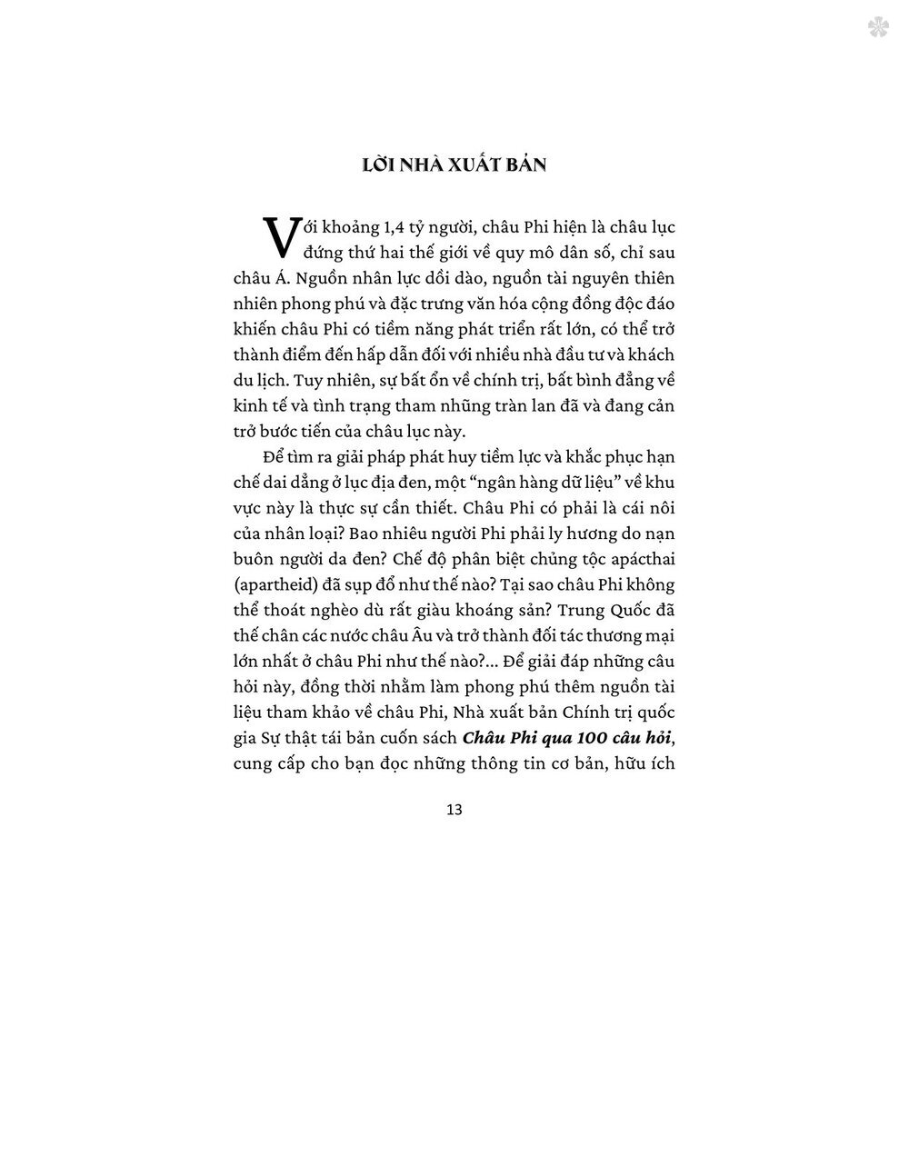 Châu Phi qua 100 câu hỏi - bản in 2024