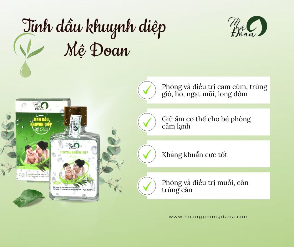  Tinh Dầu Khuynh Diệp Mệ Đoan Tinh Dầu Khuynh Diệp Cho Bé Kháng Khuẩn Giữ Ấm Côn Trùng Cắn Muỗi Đốt 30ml