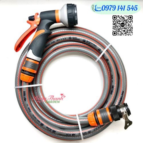 Bộ Vòi Xịt Nước Tưới Cây, Rửa Xe Nhựa Cao Cấp Kèm Dây Φ14/19 Và Phụ Kiện Chất Lượng Cao / Hồng Thanh Garden