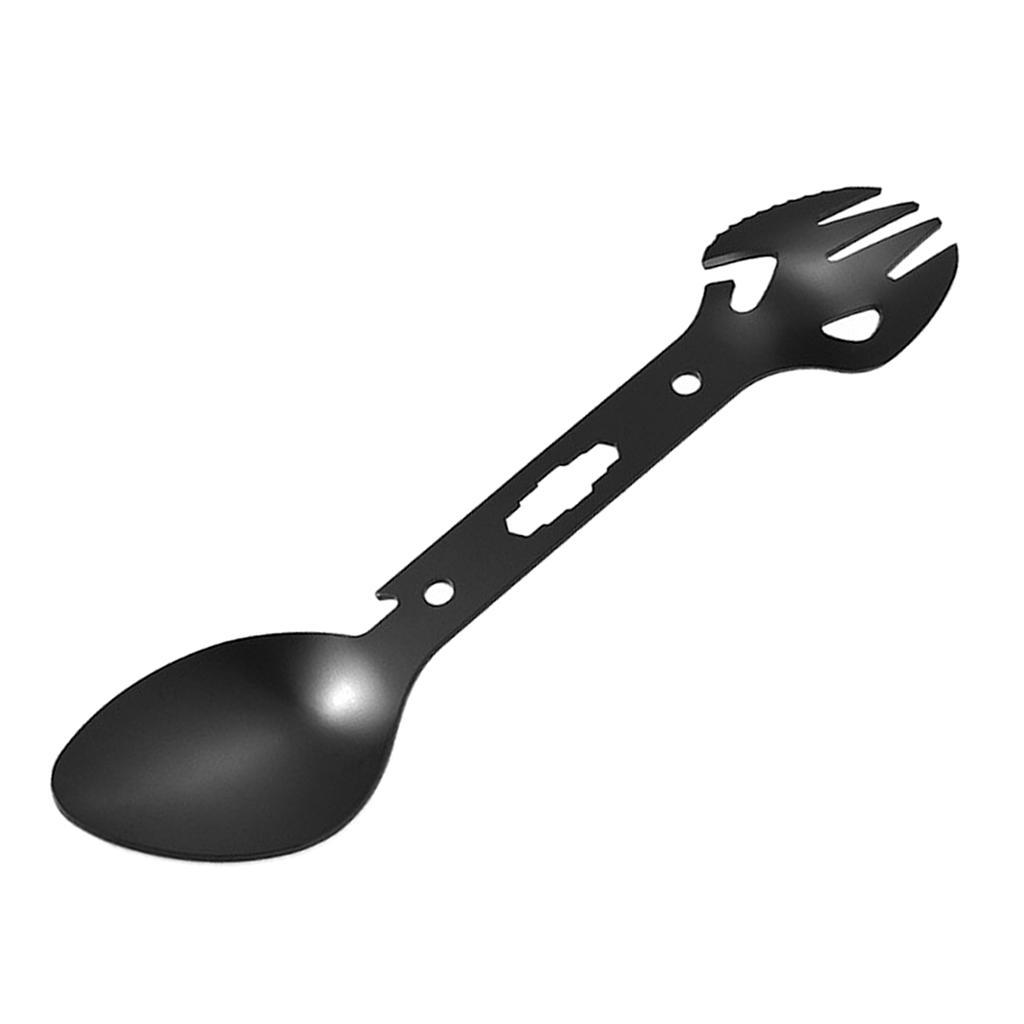 Multi-purpose Spork Camping Fork Spoon Bottle Beer Can Opener Outdoor Tableware