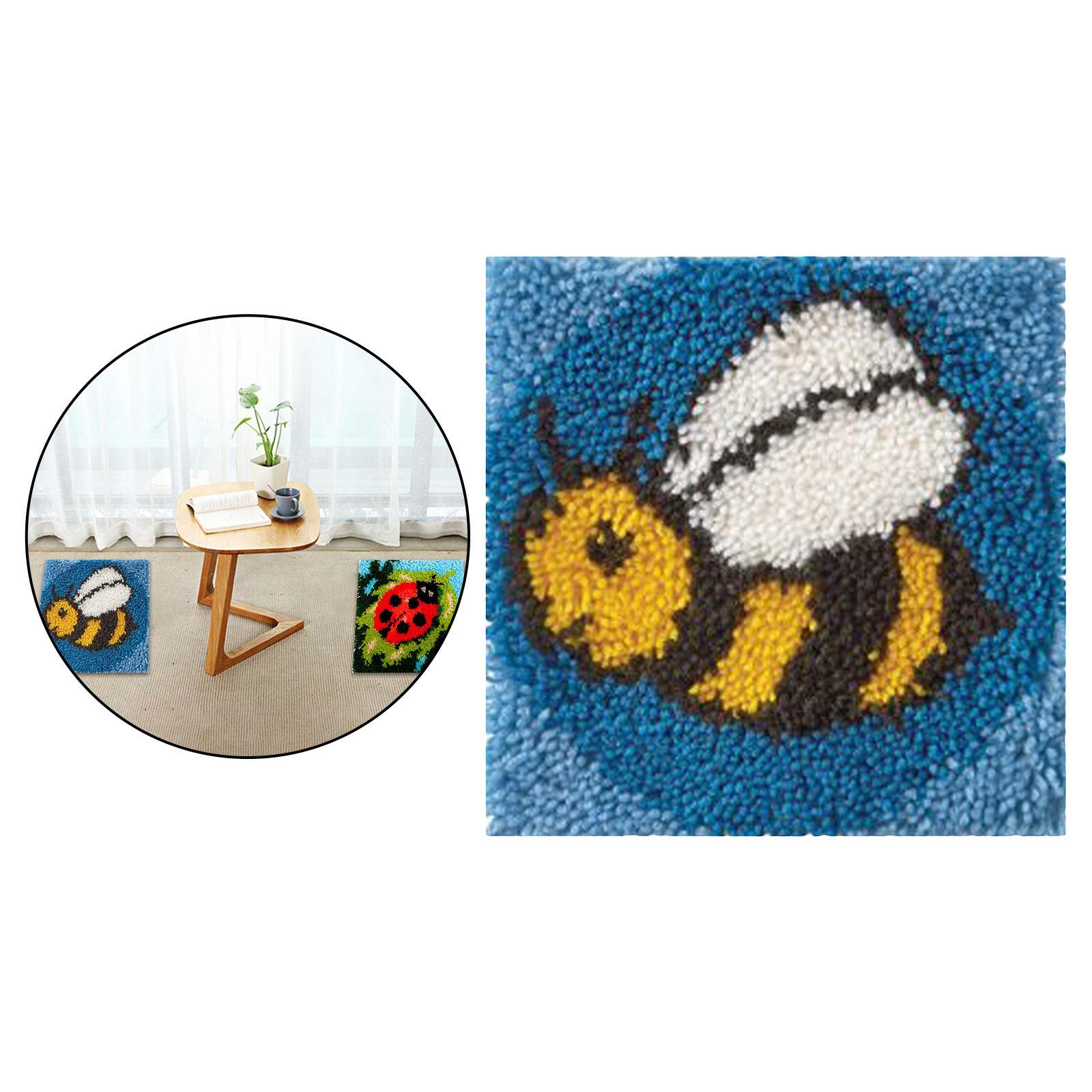 2 Sets Latch Hook Rugs Carpets Cushion Mat Making Kit Crafts for Beginner