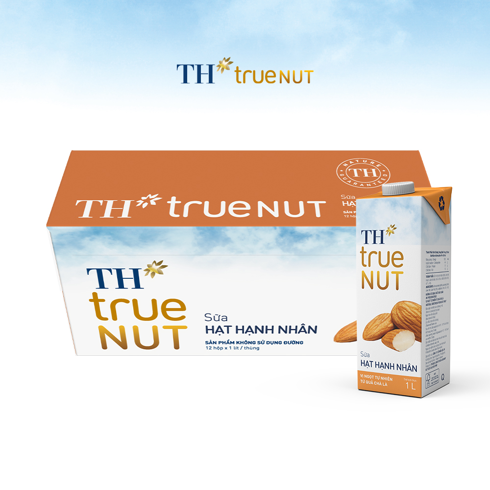 Thùng 12 hộp sữa hạt hạnh nhân TH true NUT 1 L (1 L x 12)