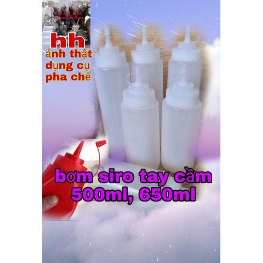 bình bơm siro tay cầm 500ml, 650ml