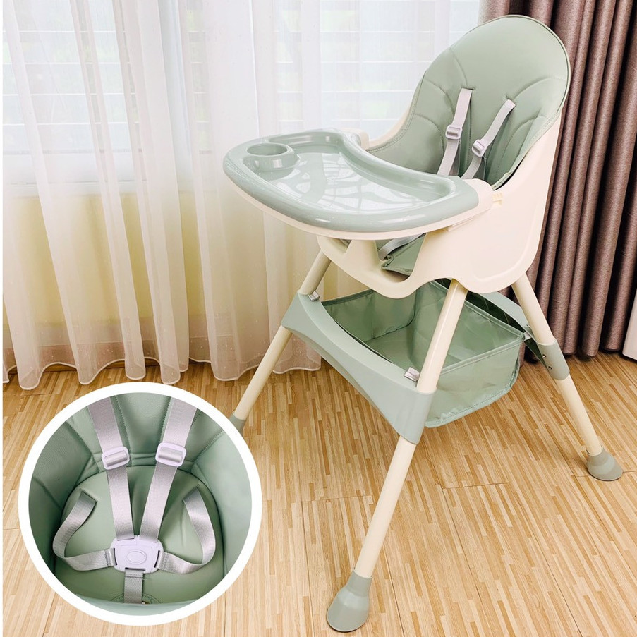 Ghế ăn dặm đa năng cao cấp thiết kế Hàn Quốc 7 chức năng, 2 nấc điều chỉnh độ cao UMOO, đệm bọc da cao cấp, hỗ trợ bé ăn dặm, giúp bé ngồi yên khi ăn - Hàng chính hãng