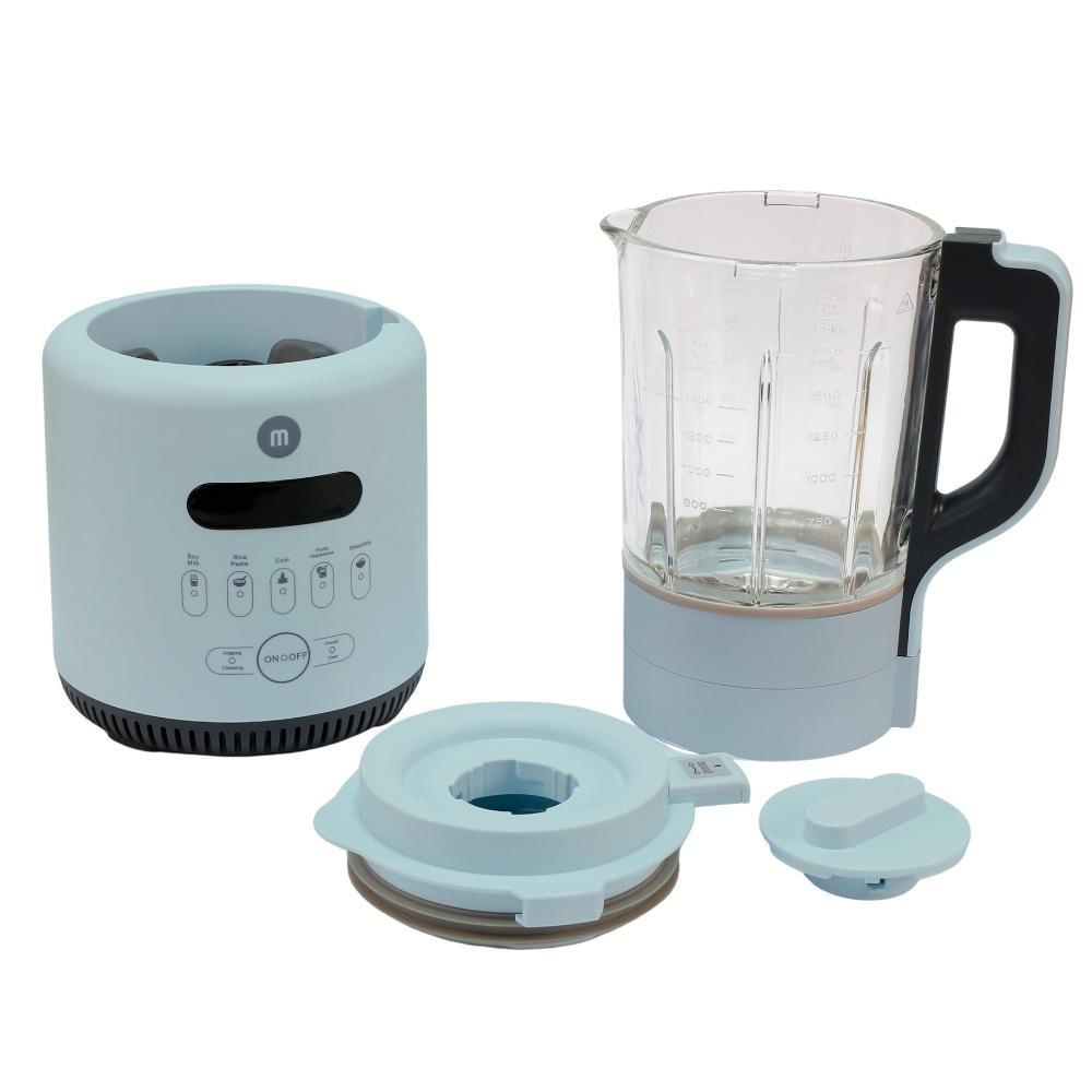 Máy làm sữa hạt, xay sinh tố, nấu cháo dinh dưỡng em bé Mishio cối thủy tinh borisilicate 1.75L
