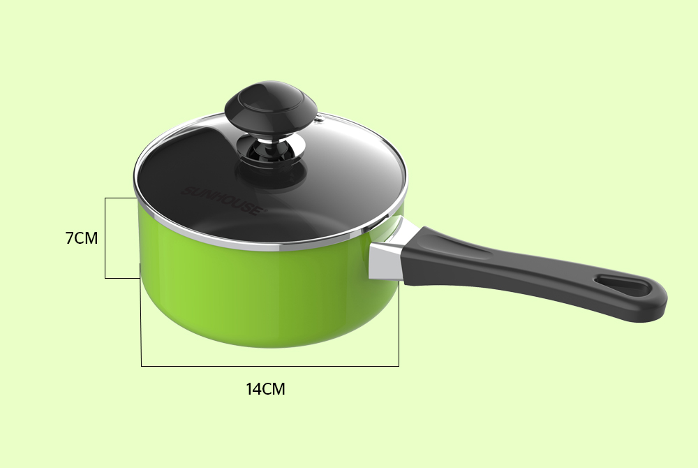 Nồi Quấy Bột Chống Dính Sunhouse SHG-MP14 Màu Xanh - Kích thước 14 cm, Không dùng được cho bếp từ, truyền nhiệt nhanh, giữ nhiệt tốt