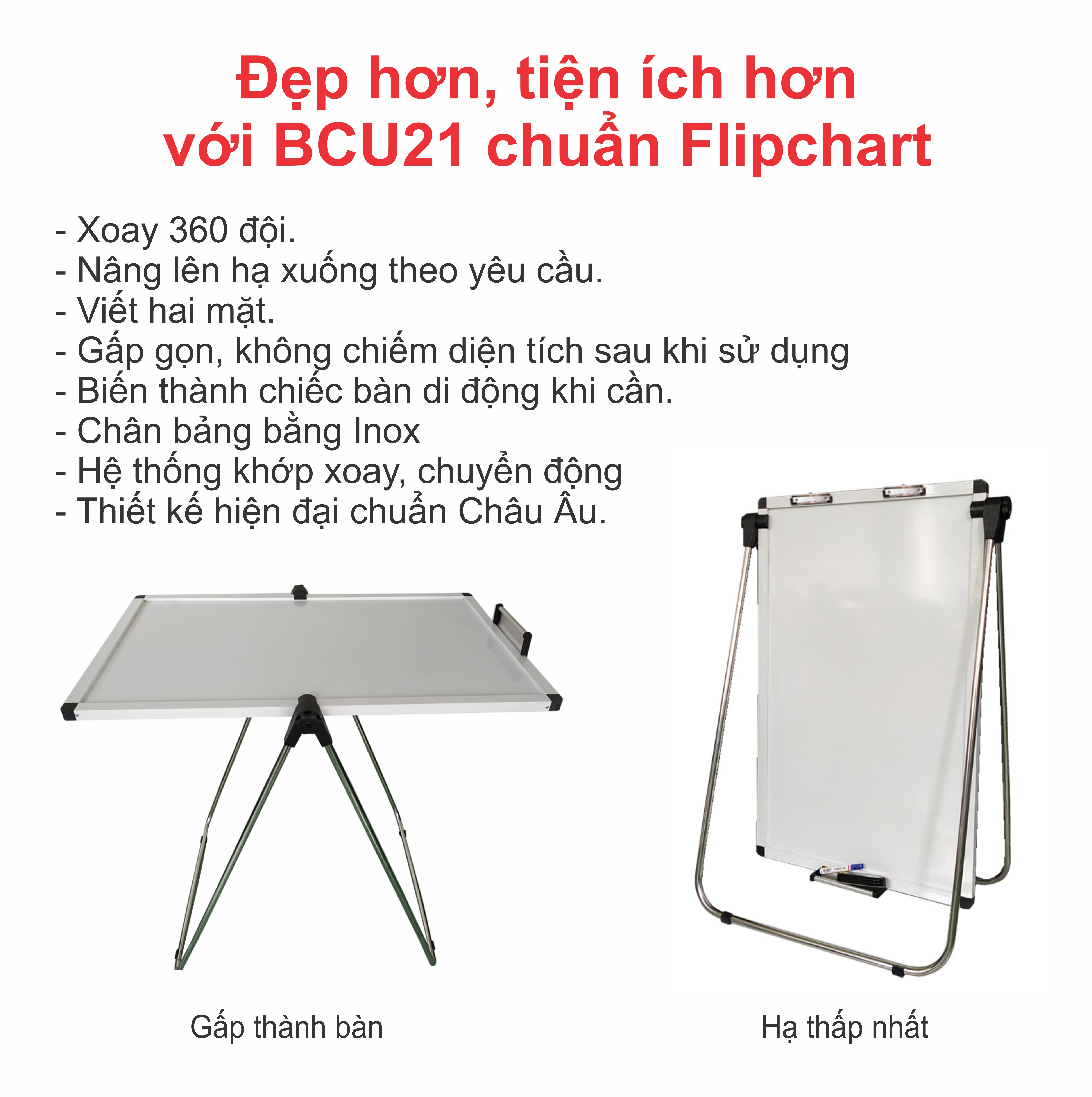 Bảng flipchart mẫu BCU21 chuyên dụng viết bút lông