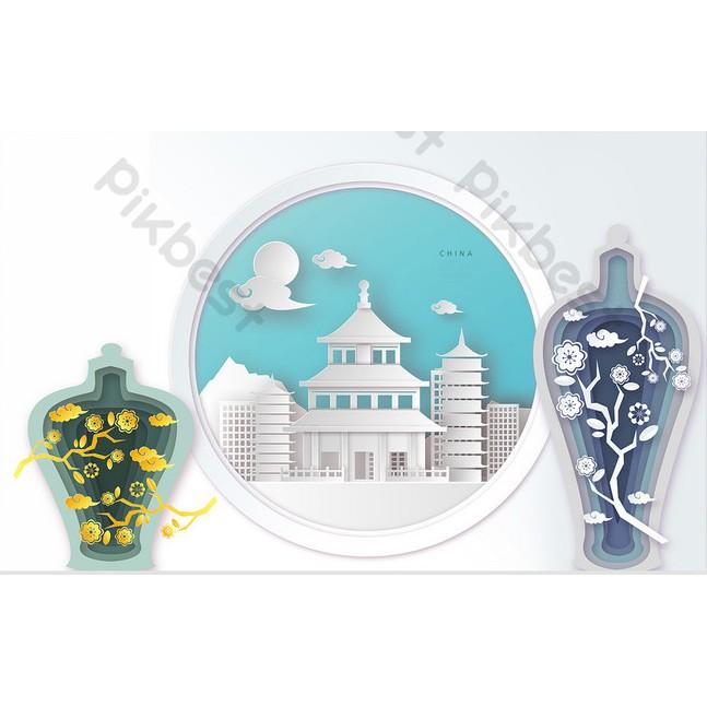 Tranh dán tường Phong cách kiến trúc độc đáo, tranh dán tường 3d hiện đại MS1185646
