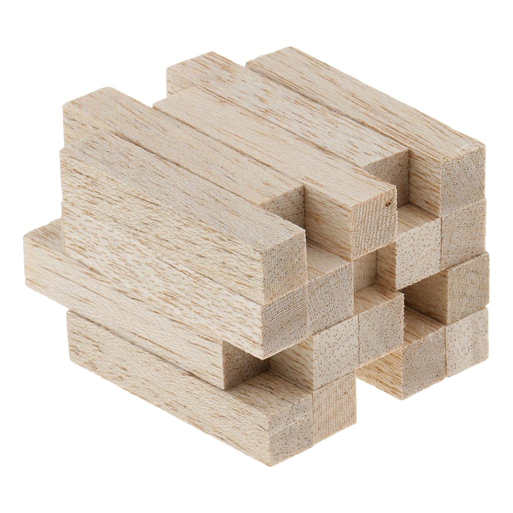 2xPine Wood Stick Unfinished Woodcraft Square Stick Dowel Rod 50mm 20 Pieces