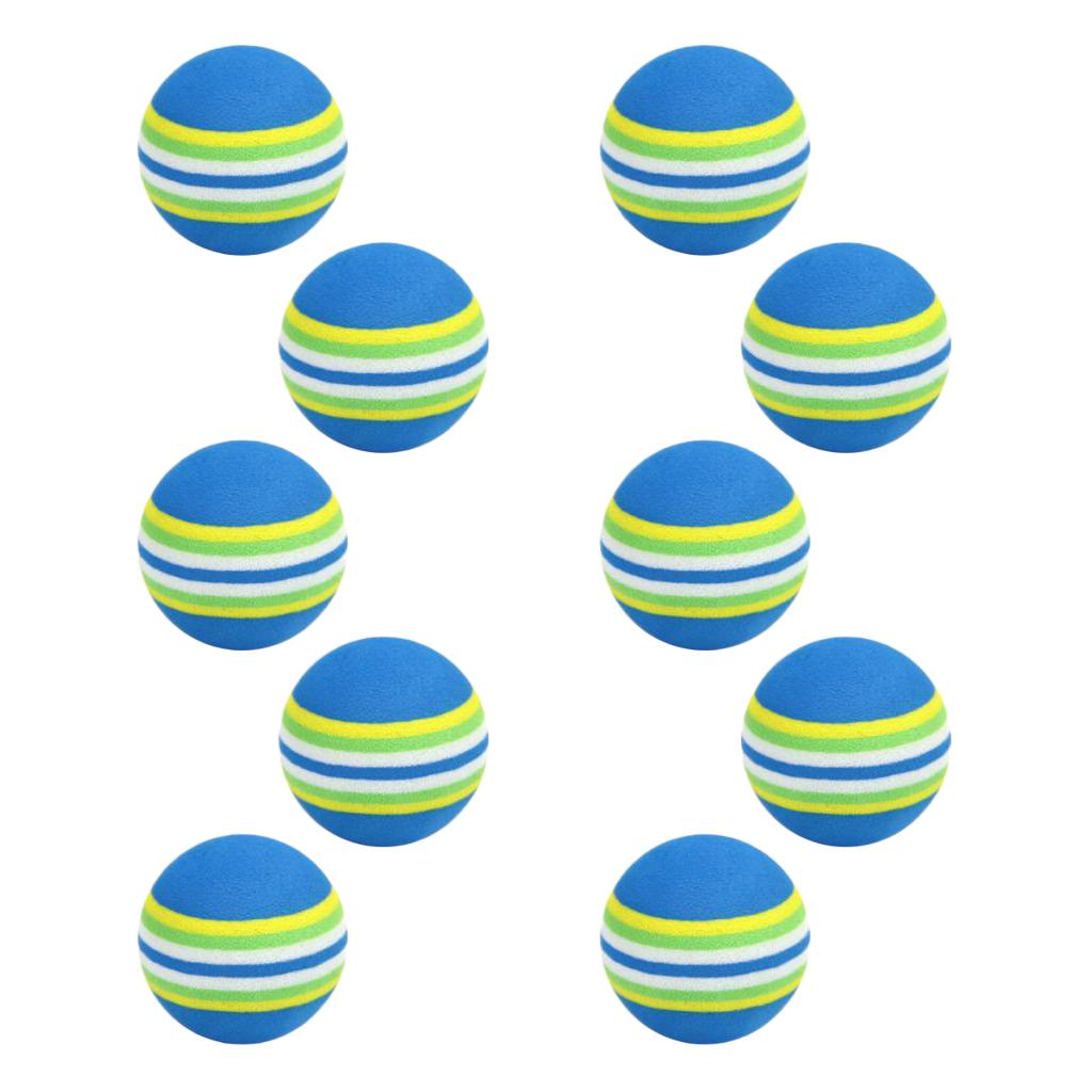 2x 10Pcs Golf Swing Practice Foam Balls Sponge Indoor Practice Rainbow Balls