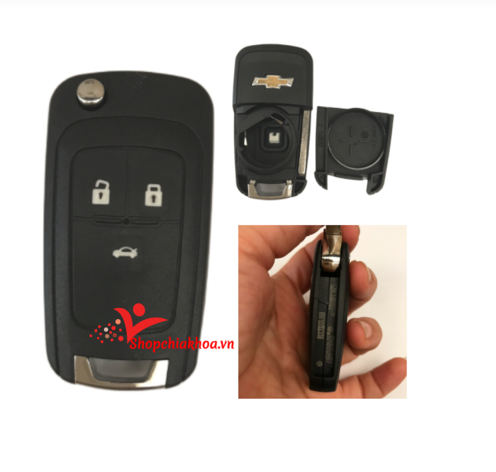 Vỏ chìa khóa xe ô tô Chevrolet Cruze, Lacetti 3 nút