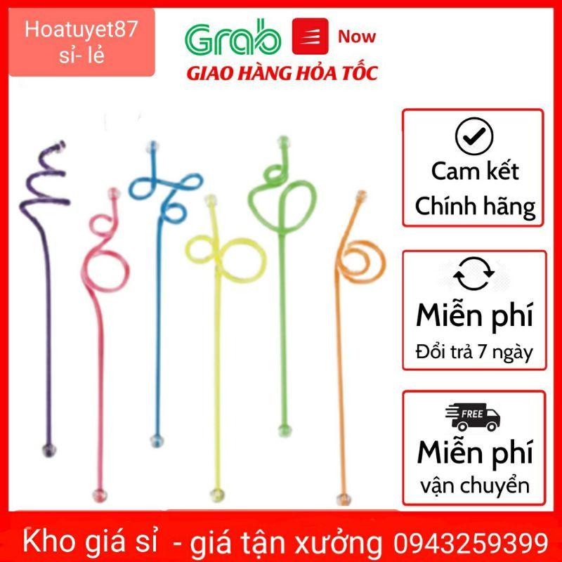 Que khuấy sinh tố 28cm , 23cm nhiều màu sắc Que khuấy 2 lòng / 1 que