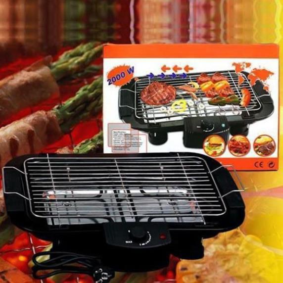 Bếp Nướng, Bếp Nướng Điện Cao Cấp Electric Barbecue Grill 2000W Không Khói, Tặng 1 Khăn Lau Cao Cấp