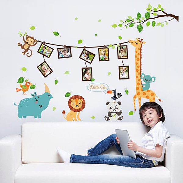 Decal Dán Tường Cho Bé Yêu Tranh Vườn Thú Treo Ảnh DB067
