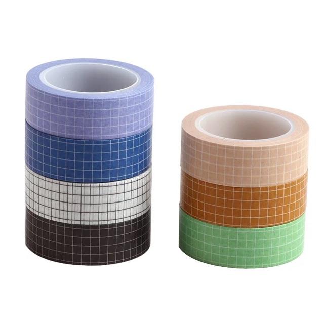 Cuộn washi tape caro cơ bản dài 10m