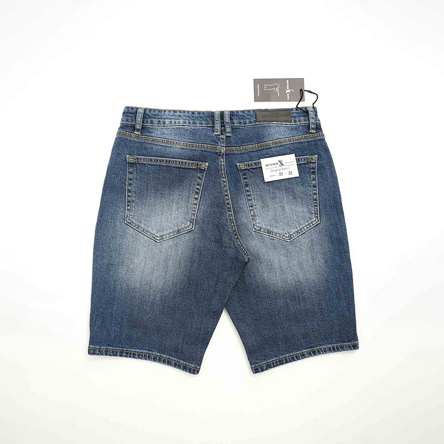 Quần Short Jeans Nam Cao Cấp HUNTER X-RAYS Form Slimfit Thun Màu Xanh S58