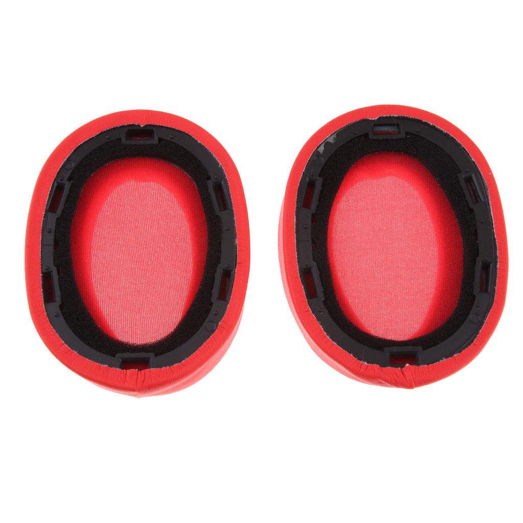 Replacements Ear Pad Eartips Cushions For Sony MDR-100ABN Headphones Red