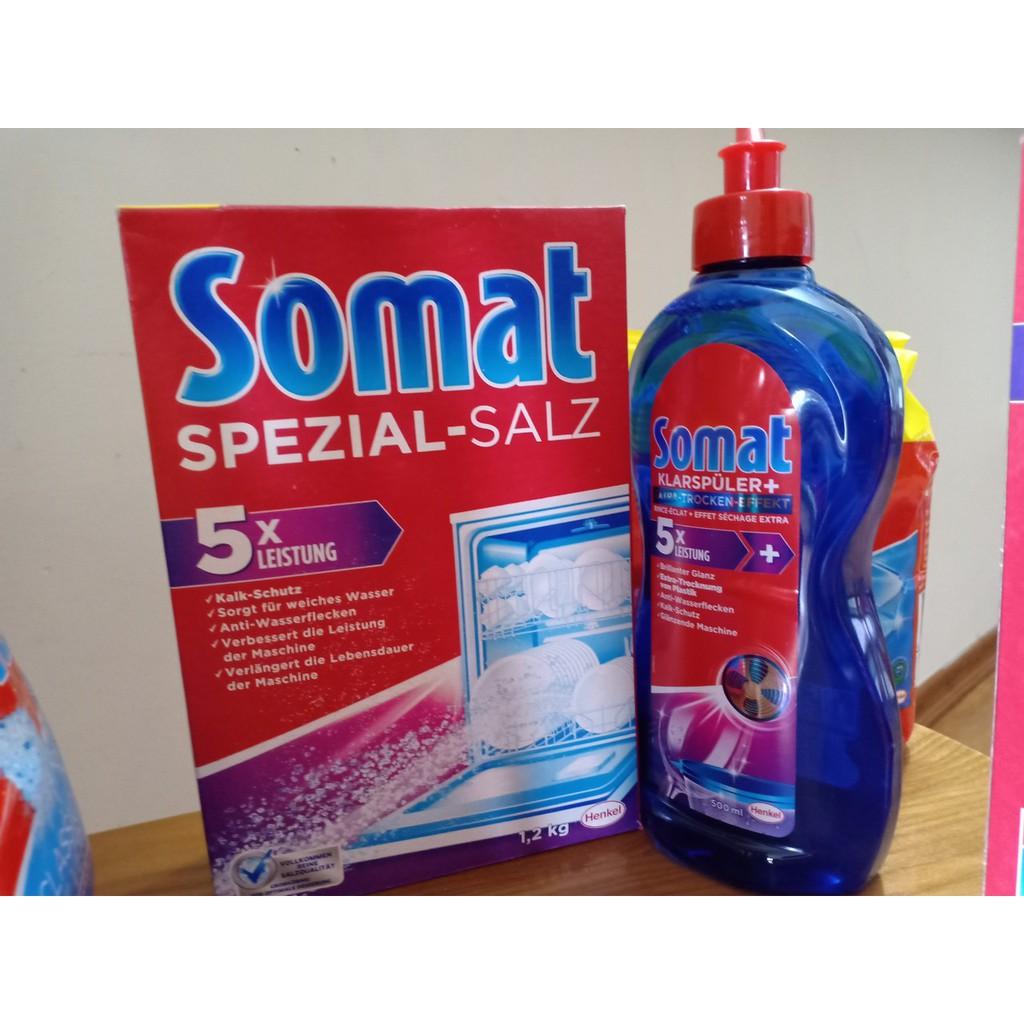 Combo 2 chai bóng somat 750ml dùng cho máy rửa bát. Tặng que thử nước cứng