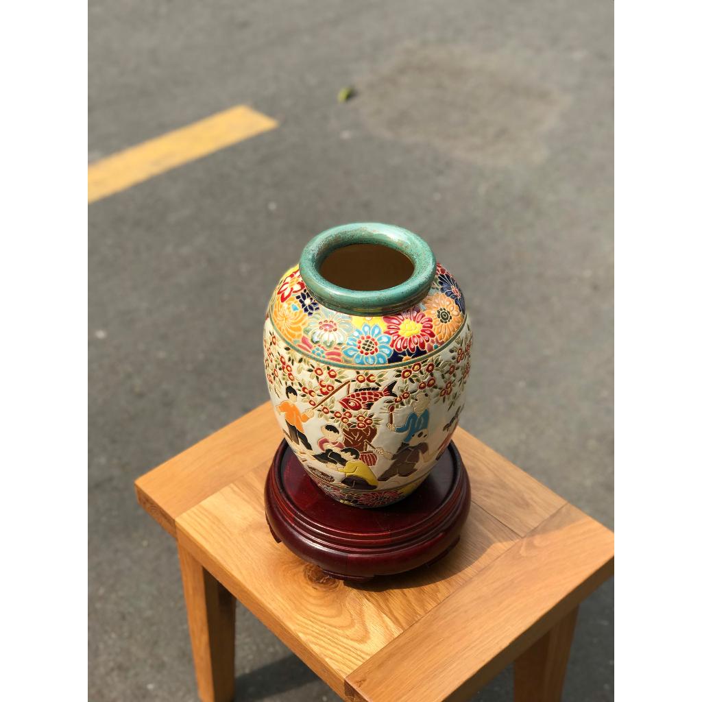 BÌNH HOA GỐM SỨ THỦ CÔNG NAM BỘ HỌA TIẾT TẾT TRUNG THU CĂM HOA TRANG TRÍ DECOR