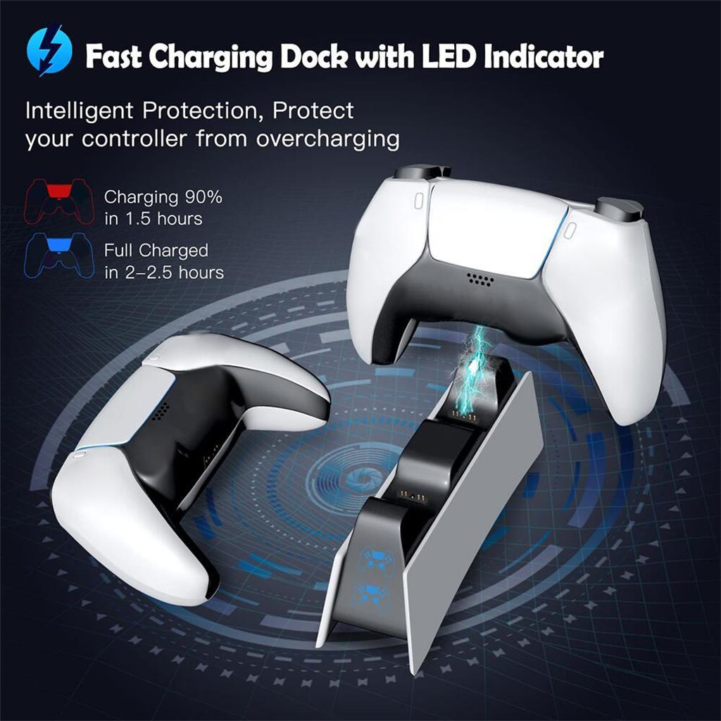 Controller Charger Station, Fast Type C Charging ,DualSense Controller Charging Dock ,for 5 Controllers for PS5 Controllers Gamepads
