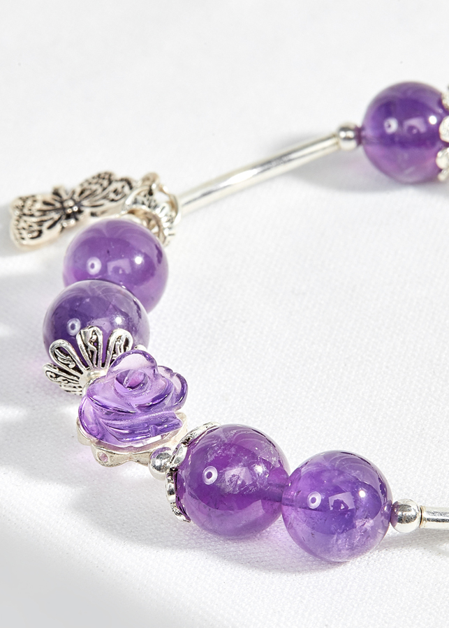 Vòng tay đá thiên nhiên phối hoa mẫu đơn Ngọc Quý Gemstone