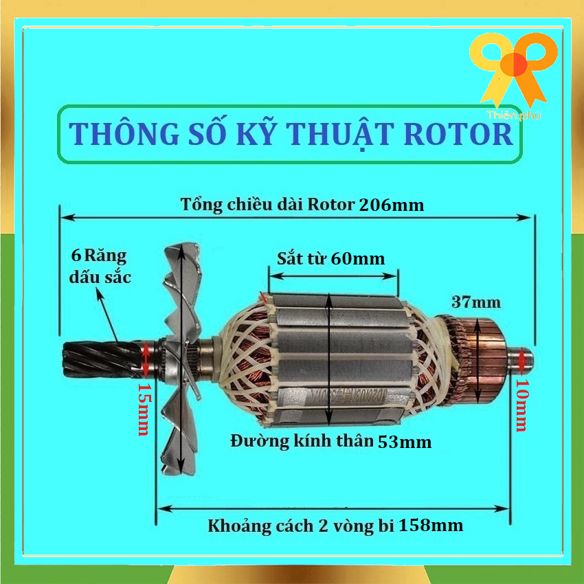 Rotor máy cắt sắt cho Bosch GCO nhông 6 Răng dấu sắc
