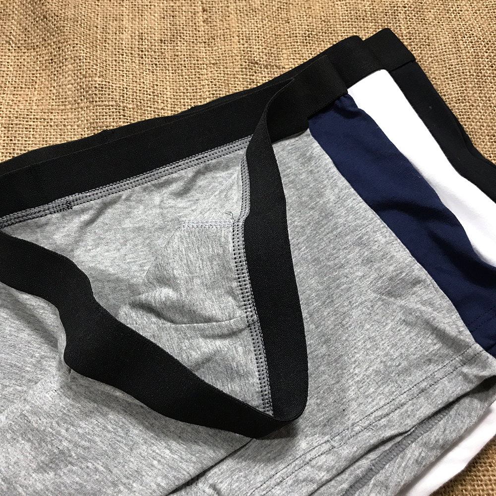 Combo 4 quần lót nam boxer thun cotton, sịp đùi nam đơn giản màu trơn, kiểu dáng boxer nam tính kết hợp thiết kế đơn giản trẻ trung