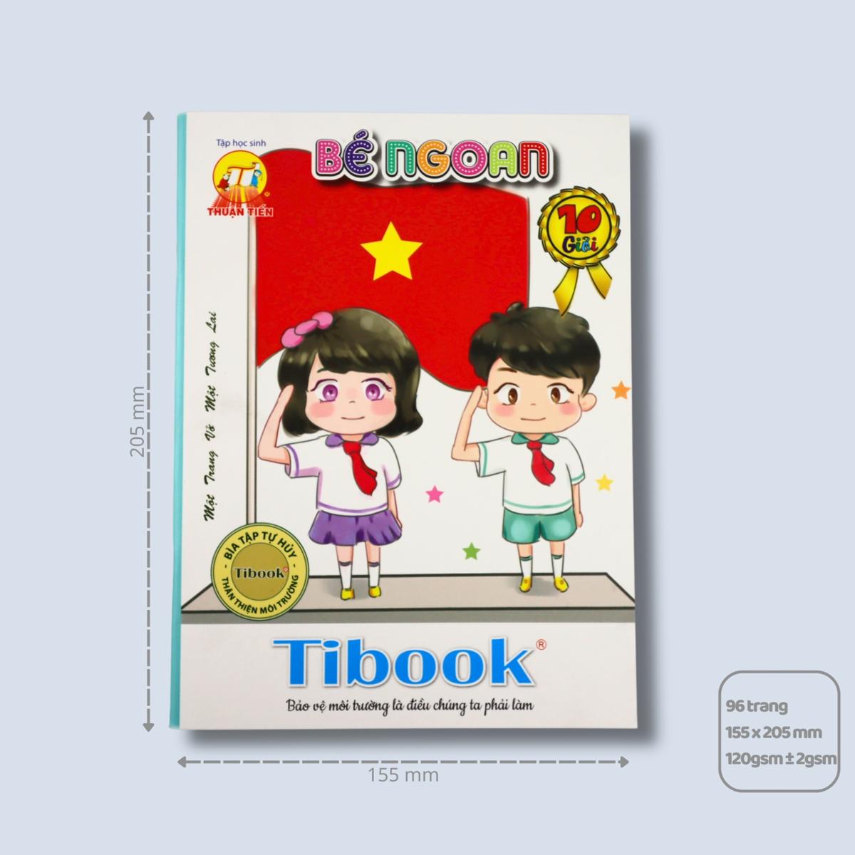 Bộ 5 Tập Học Sinh Bé Ngoan - 4 Ô Ly - 96 Trang 120gsm - Tân Thuận Tiến + Tặng Kèm 1 Xấp Nhãn + 1 Tập Kiểm Tra (Mẫu Bìa Giao Ngẫu Nhiên)