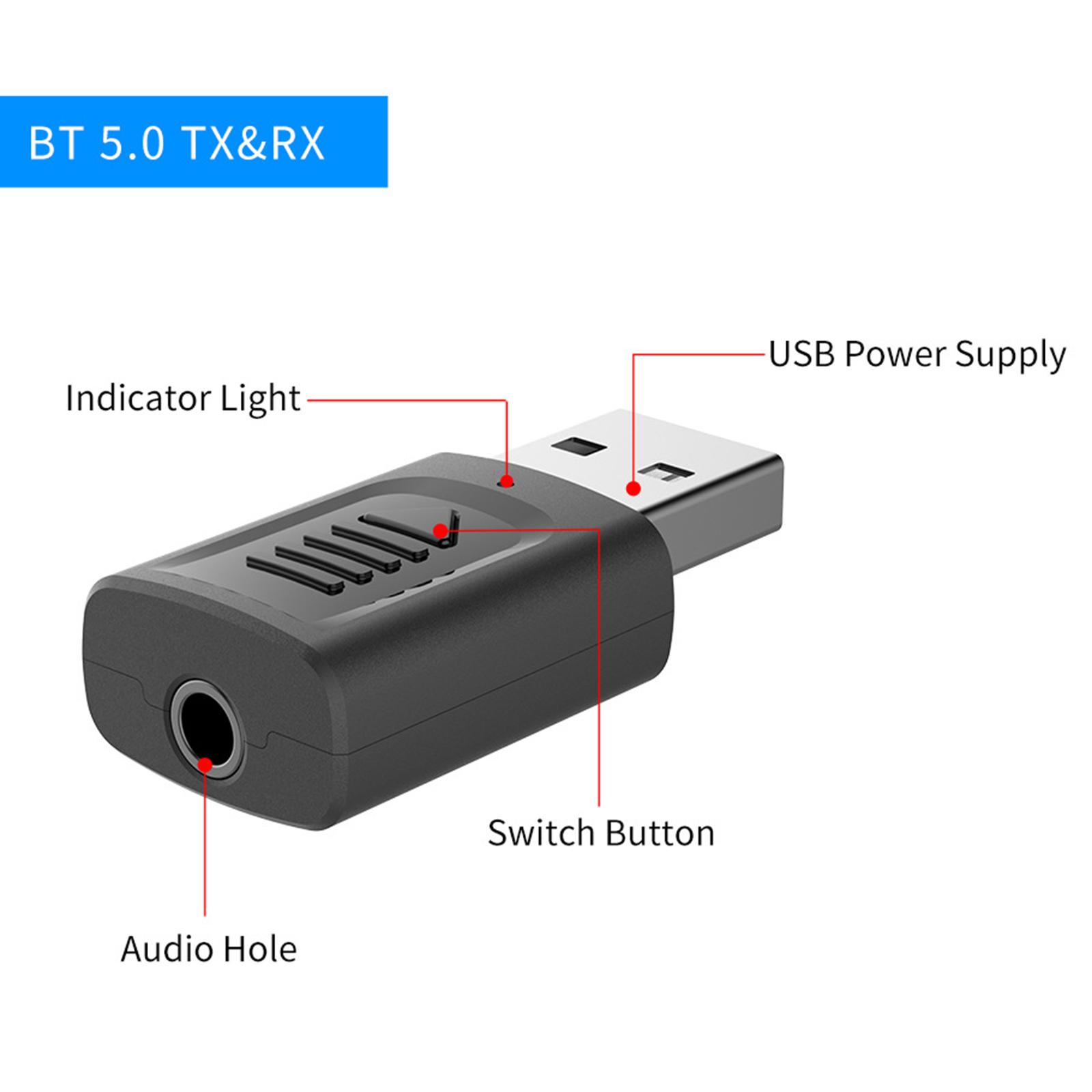 Bluetooth 5.0 Transmitter And Receiver Adapter for PC TV Car