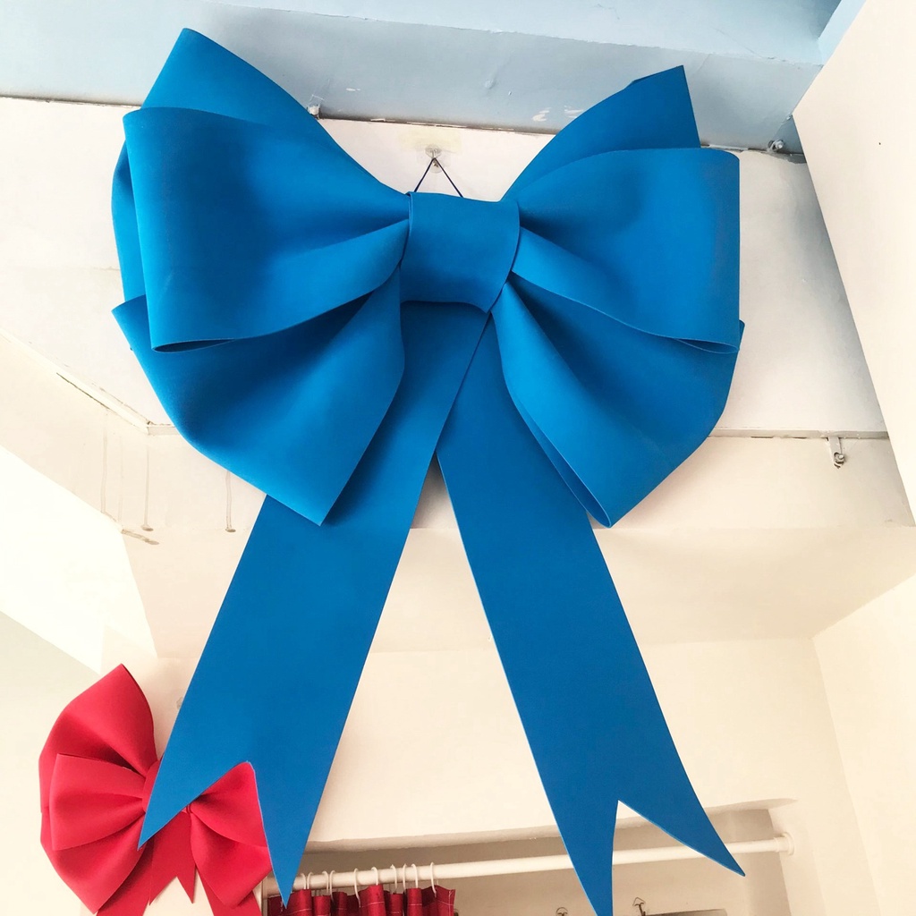 Hình ảnh (Hỏa tốc ở Hà Nội) Nơ xanh siêu to khổng lồ bằng xốp trang trí Giáng sinh Noel, shop thời trang ,phục vụ chụp ảnh