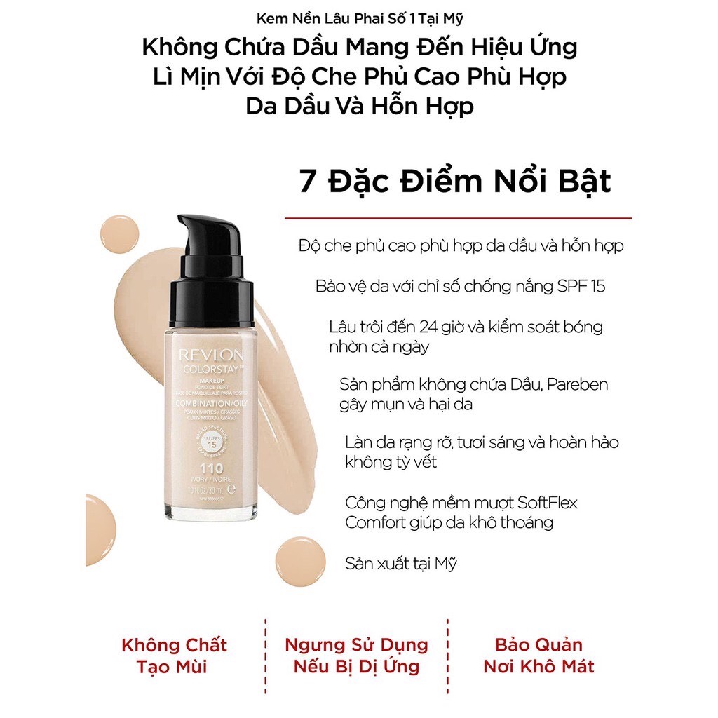 Kem nền lâu phai Revlon Colorstay 24h SPF 15 30ml