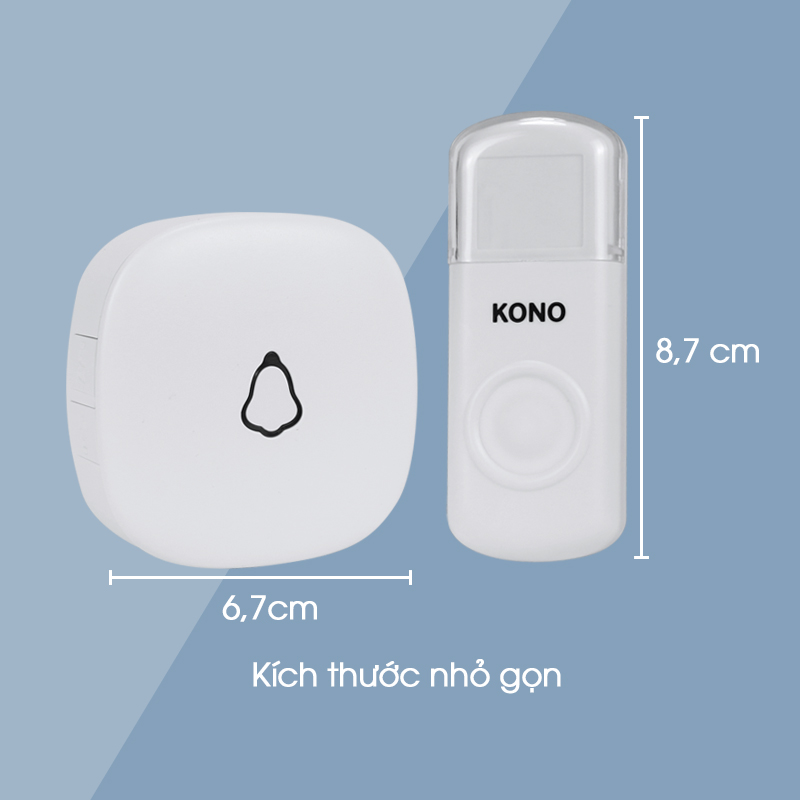 Chuông cửa không dây cao cấp kín nước KONO KN-C1+, độ bền và ổn định cao, khả năng chống nước tốt khi để ngoài trời