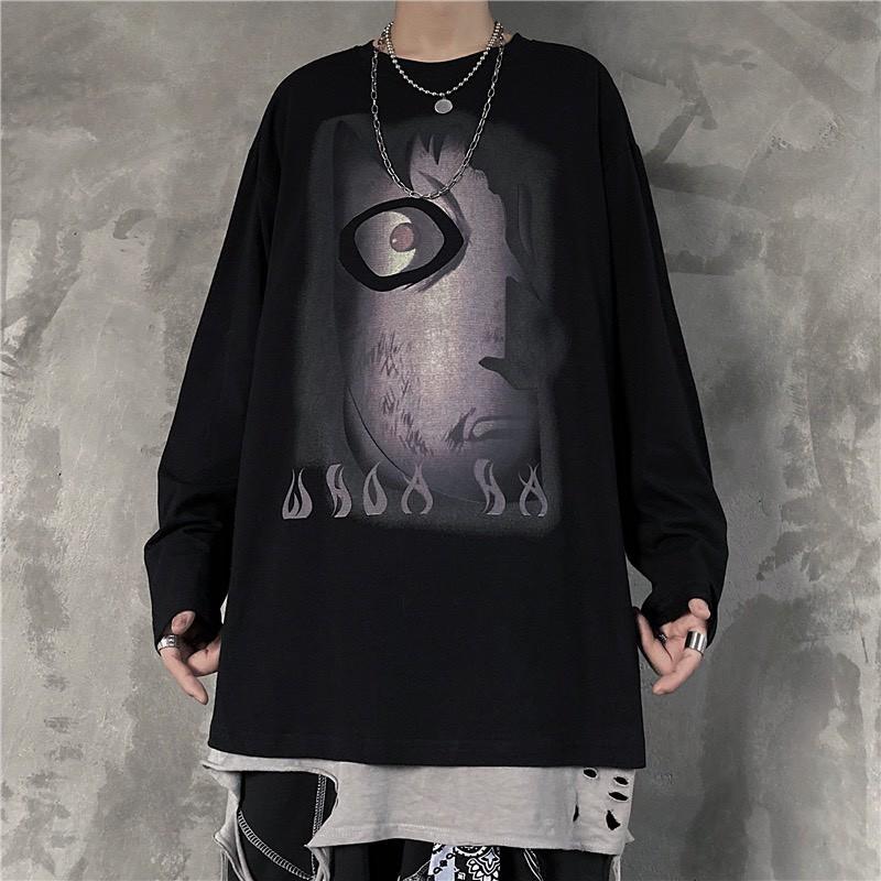 Áo thun tay dài form rộng EYES NEKO.SG, Áo thun Streetwear SWT77