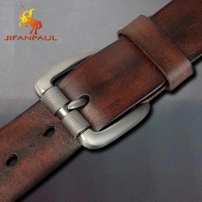 Mới Thắt Lưng Nam Da Khóa Gài Dây Cổ Cho Lớp Da Bò Thời Trang Nam Cổ Điển Retro Dây Chất Lượng Cao dropshipping 2021