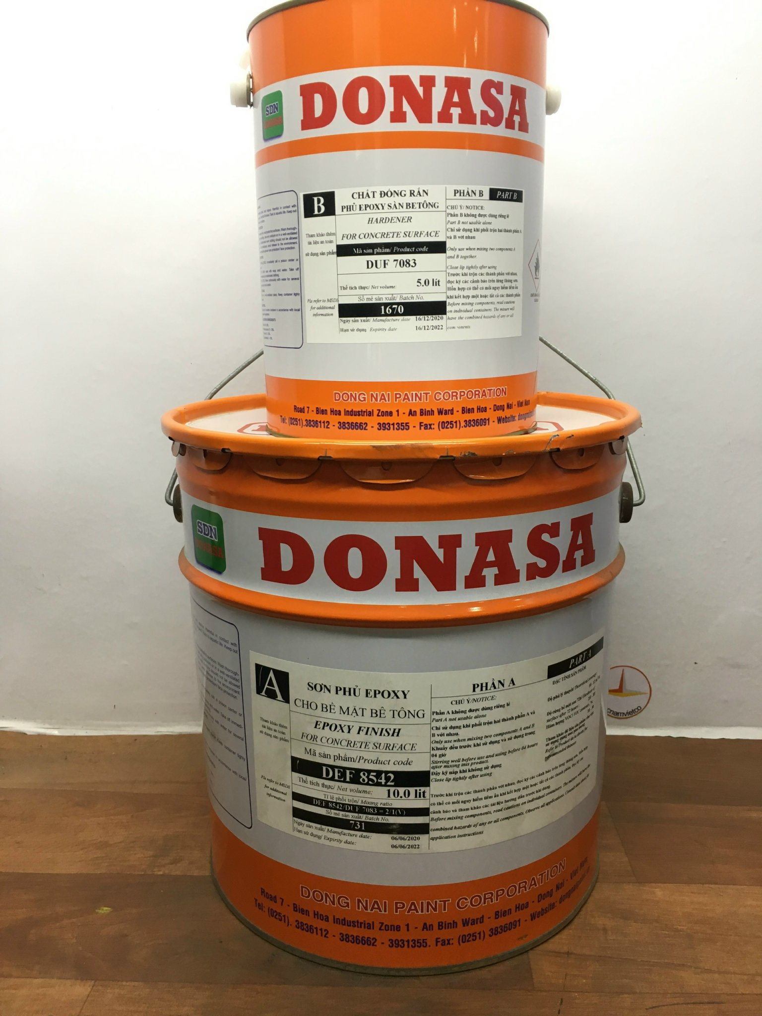 Sơn sàn bê tông Donasa /Floor coating Paint màu xanh da trời DEF 8542 15L