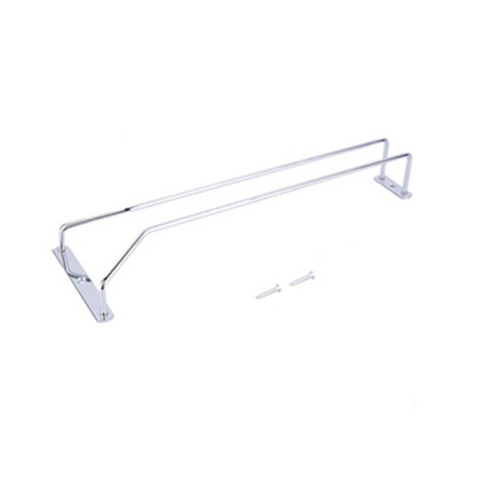 1-Row Kitchen Glass Cup Goblet Shelf Storage Rack Hanging Stemware Holder