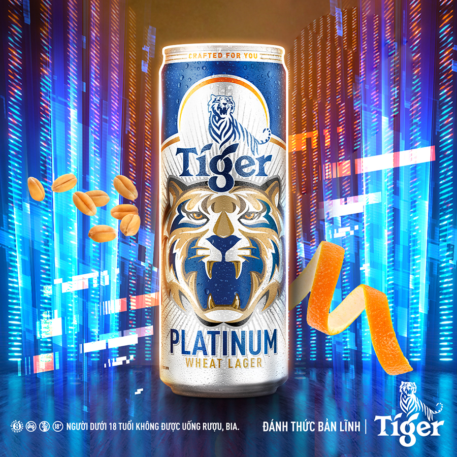 Lốc 6 lon bia lúa mì Tiger Platinum Wheat Lager 330ml/lon