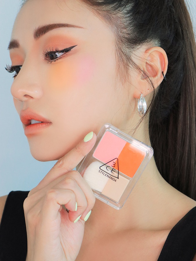 Phấn má 3CE Dual blend blusher - ALLURING SCENE + Tặng 1 mặt nạ sủi bọt Su:m 37 Đen