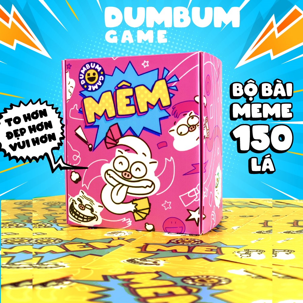 Bộ bài Meme MÊM1 150 lá chơi vui quên lối về, boardgame meme hài hước chơi nhóm cùng bạn bè