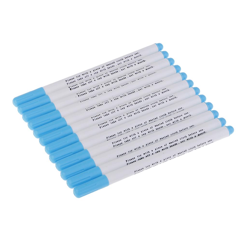 12x Air Water Erasable Pen Marker for Fabric Marking Sewing Supplies Blue
