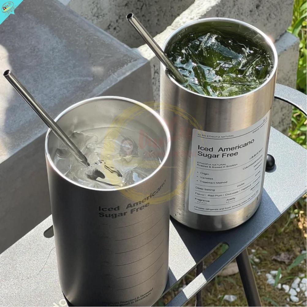 Ly Giữ Nhiệt 600ml Hàng IN Có Kèm Ống Hút iNox