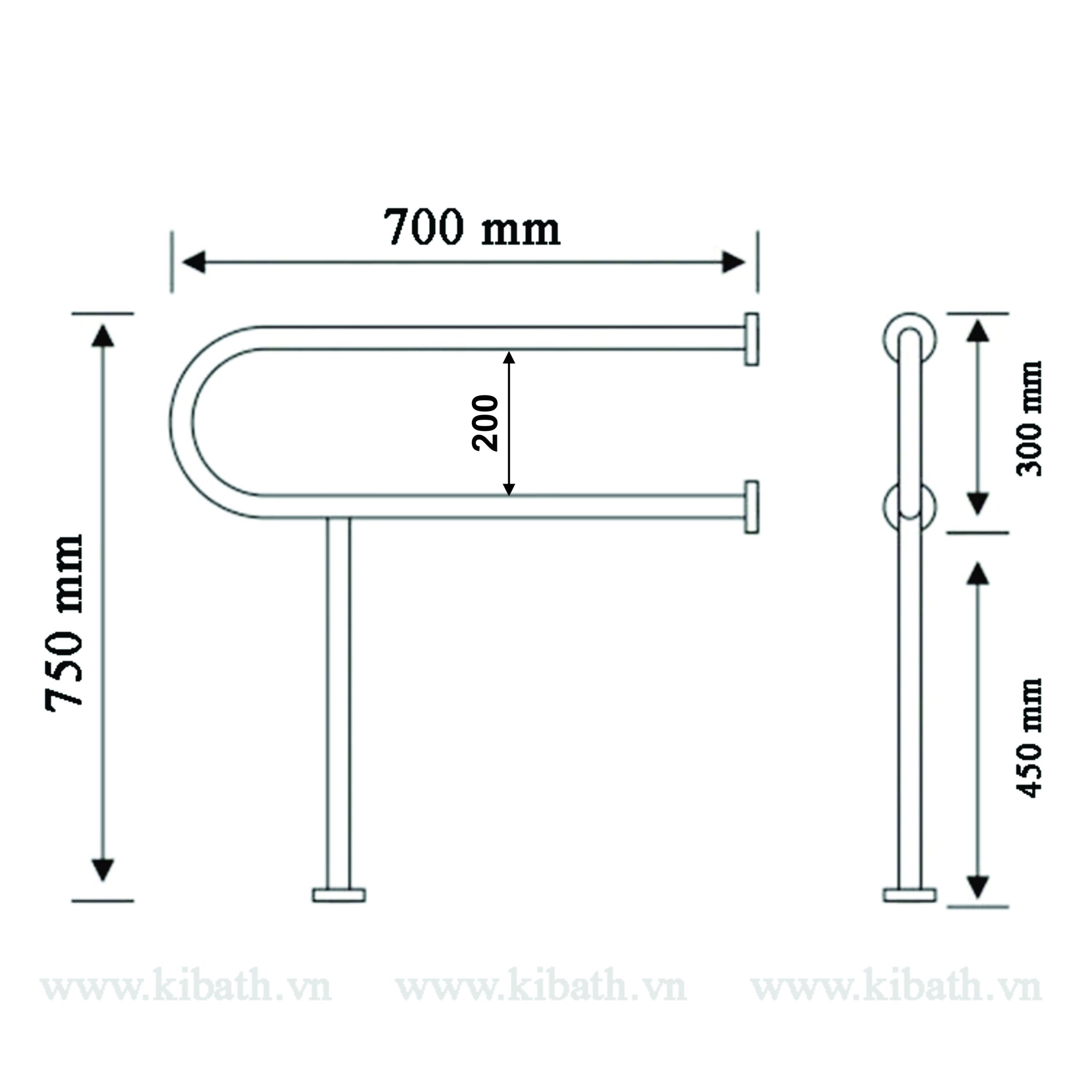 Tay Vịn An Toàn Inox 304 Cho Người Già KB-616.06