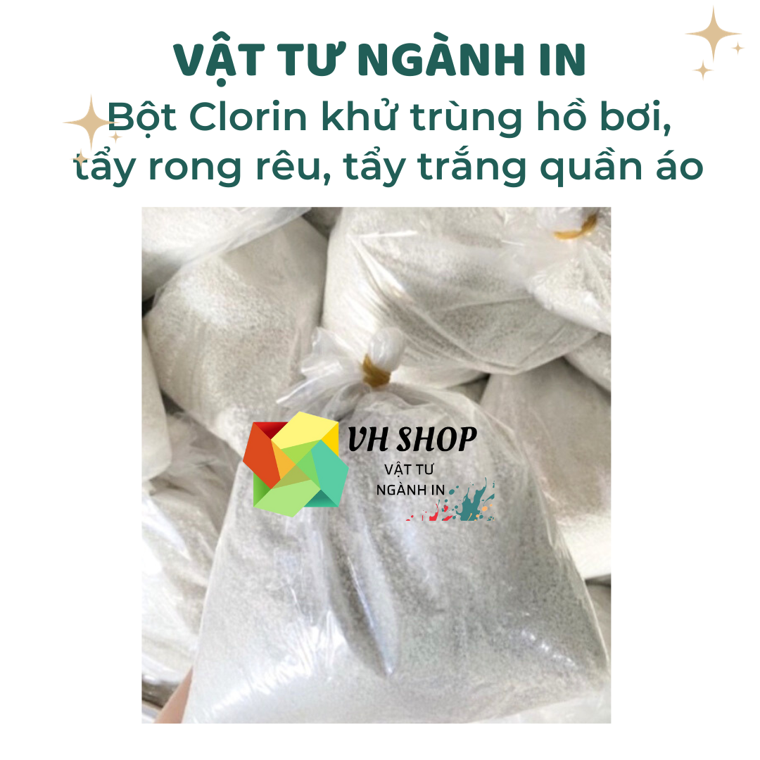 Bột Clorin khử trùng hồ bơi, tẩy rong rêu, tẩy trắng quần áo, bao 10 ký