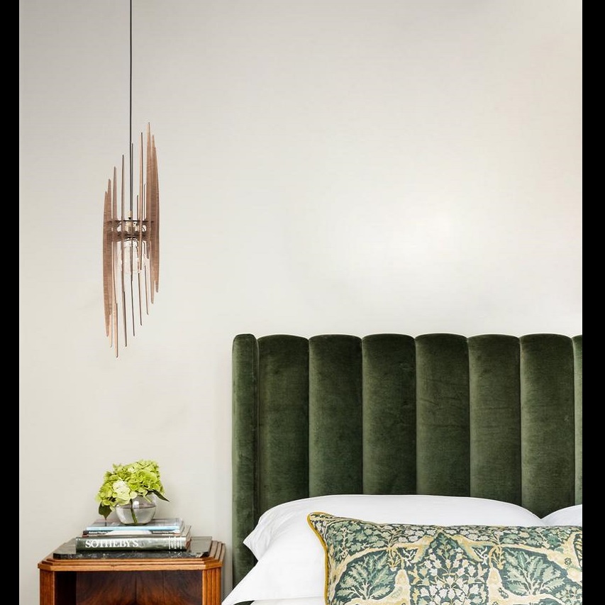 Đèn gỗ thả trần CAO CẤP hiện đại sang trọng 18x63cm chất liệu gỗ trang trí cho phòng khách nhà căn hộ decor nhà quán cafe