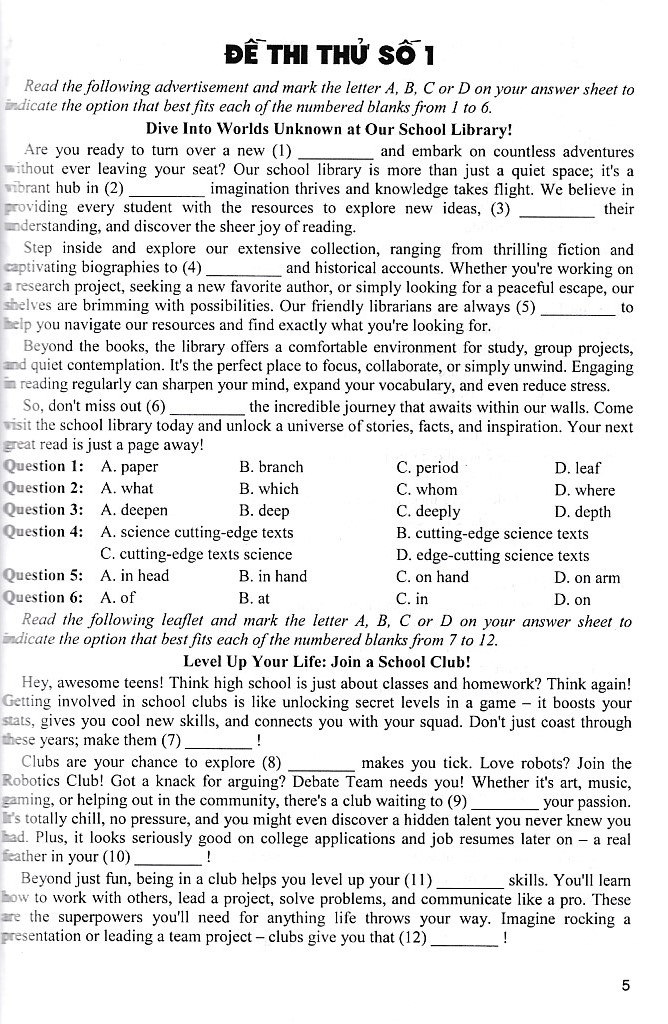 Giải chi tiết bộ đề luyện thi thử tốt nghiệp THPT môn Tiếng Anh – theo cấu trúc đề thi mới 2025