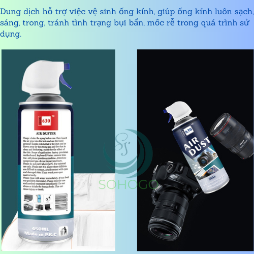 -Bình xịt vệ sinh máy ảnh, bàn phím, bo mạch máy tính 450ML- Bình xịt khí nén đa năng dùng cho máy quay, ống kính, điện thoại.-Hàng nhập khẩu